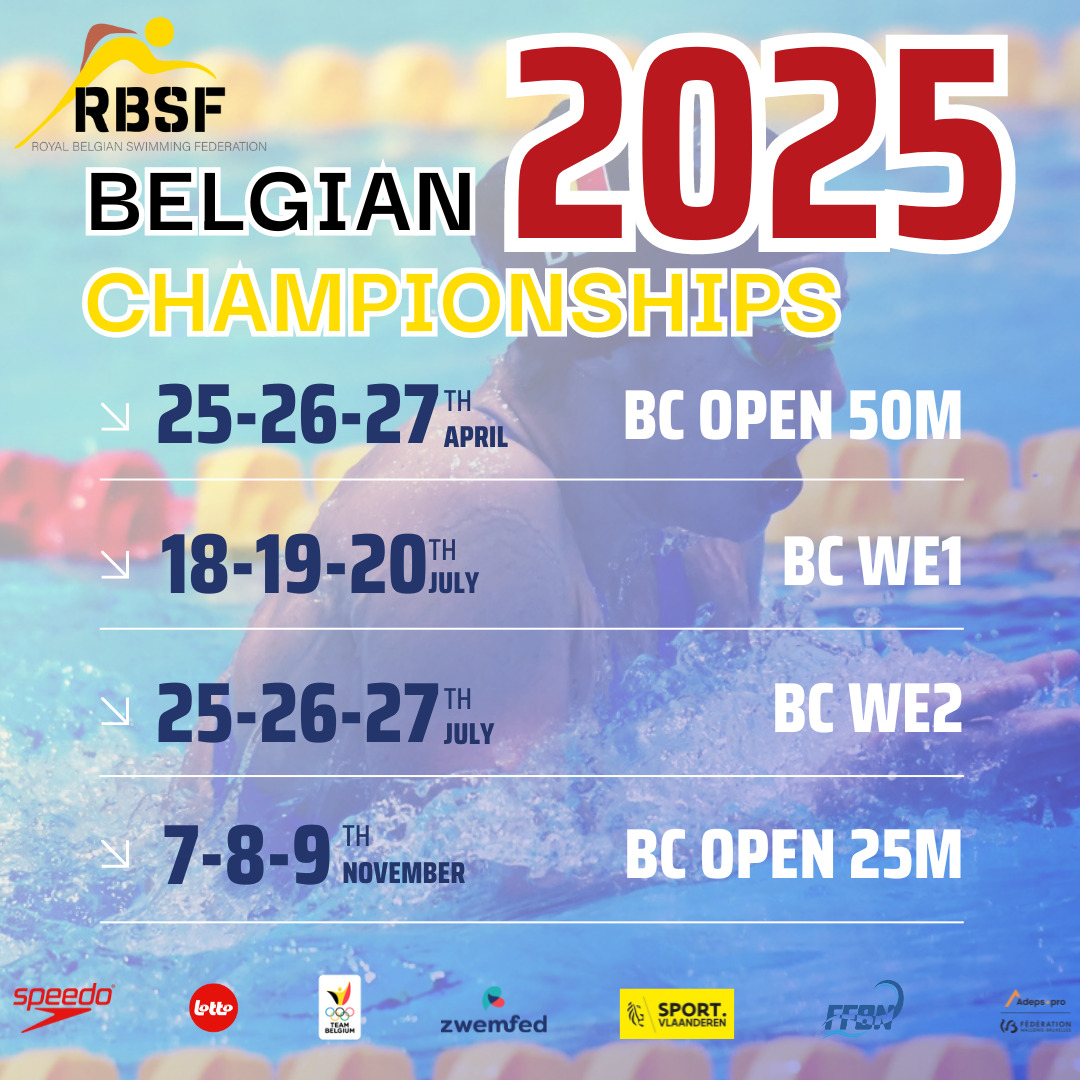 Dates Championnats de Belgique de natation 2025 KBZB